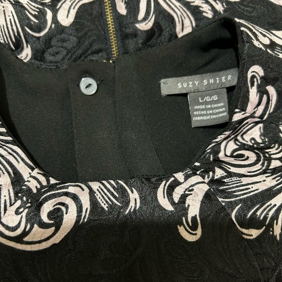 Suzy Shier black and white damask sleeveless dress. - Picture 3 of 9